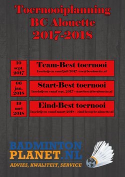 Badmintonplanet Team-Best toernooi 2017
